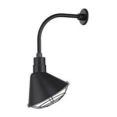 Black Gooseneck Barn Light with 12