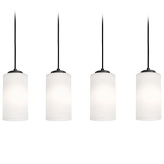 Afx Lighting Leo Black Multi-Light Pendant with Cylindrical Shade