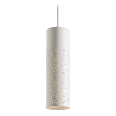 Afx Lighting Ash White LED Mini-Pendant Light with Cylindrical Shade