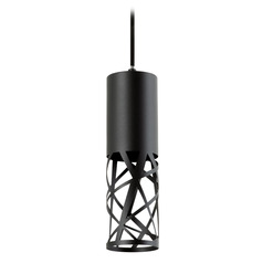 Afx Lighting Boon Black LED Mini-Pendant Light with Cylindrical Shade