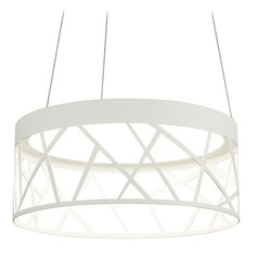 Afx Lighting Boon Black LED Pendant Light with Drum Shade