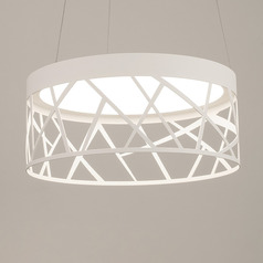 Afx Lighting Boon White LED Pendant Light with Drum Shade
