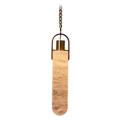 Kalco Lighting Flint Winter Brass LED Mini-Pendant Light with Cylindrical Shade