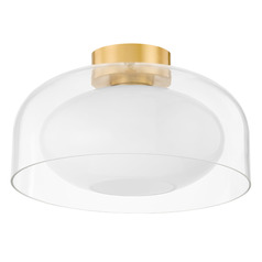 Mitzi Kinsley Aged Brass Single Light Flush Mount
