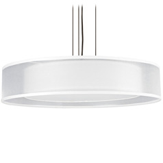 Afx Lighting Cortez Satin Nickel LED Pendant Light with Drum Shade