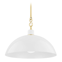 Mitzi Alana Large Aged Brass Ceramic White Pendant