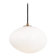 Matteo Lighting Melotte Aged Gold Brass Pendant Light with Abstract Shade