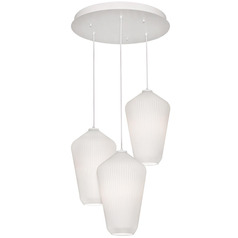 Afx Lighting Lola White Multi-Light Pendant with Conical Shade