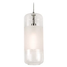 Afx Lighting Hermosa Satin Nickel Mini-Pendant Light with Cylindrical Shade