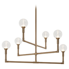 Matteo Lighting Candlestix Aged Gold Brass Chandelier
