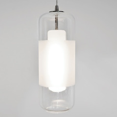 Afx Lighting Hermosa Satin Nickel LED Mini-Pendant Light with Cylindrical Shade