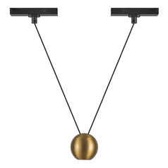 Kuzco Lighting Faria Double Brushed Gold LED Mini-Pendant Light with Globe Shade