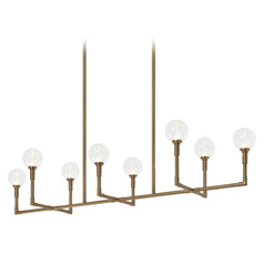 Matteo Lighting Candlestix Aged Gold Brass Island Light