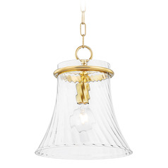 Mitzi Kinsley Small Aged Brass Pendant Light