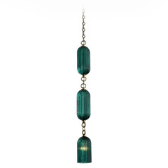 Kalco Lighting Verde Satin Brass Mini-Pendant Light with Bowl / Dome Shade