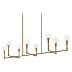 Matteo Lighting Candlestix Aged Gold Brass Island Light