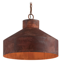 Troy Lighting Rise & Shine Rust Patina Pendant Light with Bowl / Dome Shade