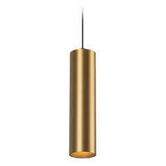 Kuzco Lighting Remuda Brushed Gold LED Mini-Pendant Light with Cylindrical Shade