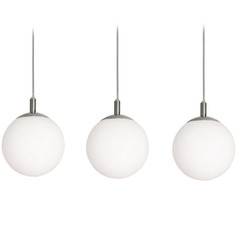 Afx Lighting Loretto Satin Nickel Multi-Light Pendant with Globe Shade