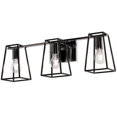Afx Lighting Lynn Black & Polished Chrome Bathroom Light