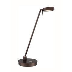 Modern LED Desk Lamp in Copper Bronze Patina Finish