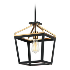 Matteo Lighting Mavonshire Black & Aged Gold Brass Mini-Pendant Light