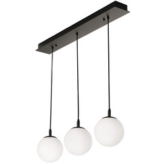 Afx Lighting Loretto Black Multi-Light Pendant with Globe Shade