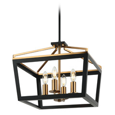 Matteo Lighting Mavonshire Black & Aged Gold Brass Pendant Light