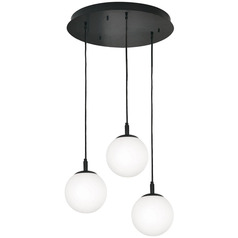 Afx Lighting Loretto Black Multi-Light Pendant with Globe Shade