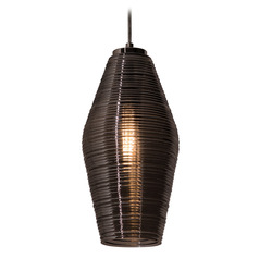 Afx Lighting Mila Satin Nickel Mini-Pendant Light with Oblong Shade