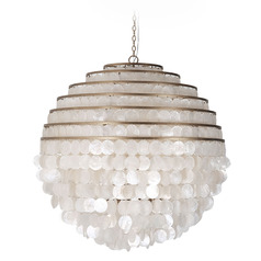 Kalco Lighting Sphere Pearlized Antique Brass Pendant Light with Globe Shade