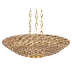 Troy Lighting Ollie Vintage Gold Leaf LED Pendant Light with Coolie Shade