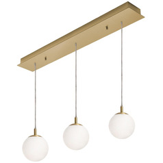 Afx Lighting Loretto Satin Brass Multi-Light Pendant with Globe Shade