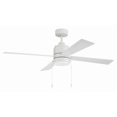 Craftmade Lighting Mccoy White LED Ceiling Fan with Light