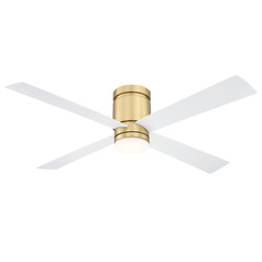 Fanimation Fans Kwartet Brushed Satin Brass LED Ceiling Fan with Light