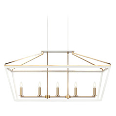 Matteo Lighting Mavonshire White & Aged Gold Brass Island Light