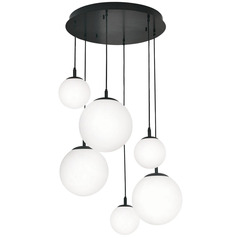 Afx Lighting Loretto Black Multi-Light Pendant with Globe Shade