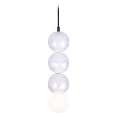 Kalco Lighting Pearls Matte Black Mini-Pendant Light with Globe Shade