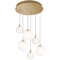 Afx Lighting Loretto Satin Brass Multi-Light Pendant with Globe Shade