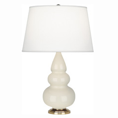 Robert Abbey Lighting Small Triple Gourd Bone / Antique Natural Brass Table Lamp with Empire Shade
