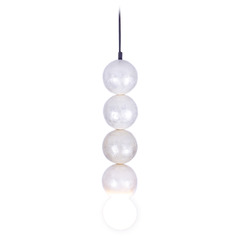 Kalco Lighting Pearls Matte Black Mini-Pendant Light with Globe Shade