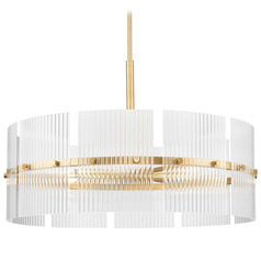 Progress Lighting Seville Soft Gold Pendant Light with Drum Shade