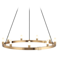 Matteo Lighting Cascadian Aged Gold Brass Chandelier