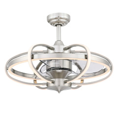 Fanimation Fans Obvi Brushed Nickel LED Ceiling Fan with Light