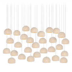 Currey and Company Virtu Silver Multi-Light Pendant with Bowl / Dome Shade