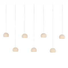 Currey and Company Virtu Silver Multi-Light Pendant with Bowl / Dome Shade