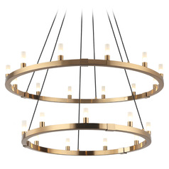 Matteo Lighting Cascadian Aged Gold Brass Chandelier