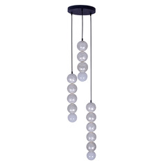 Kalco Lighting Pearls Matte Black Multi-Light Pendant with Globe Shade