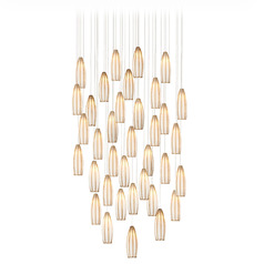 Currey and Company Parish Antique Brass & Silver Multi-Light Pendant with Oblong Shade