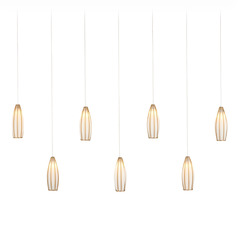 Currey and Company Parish Antique Brass & Silver Multi-Light Pendant with Oblong Shade